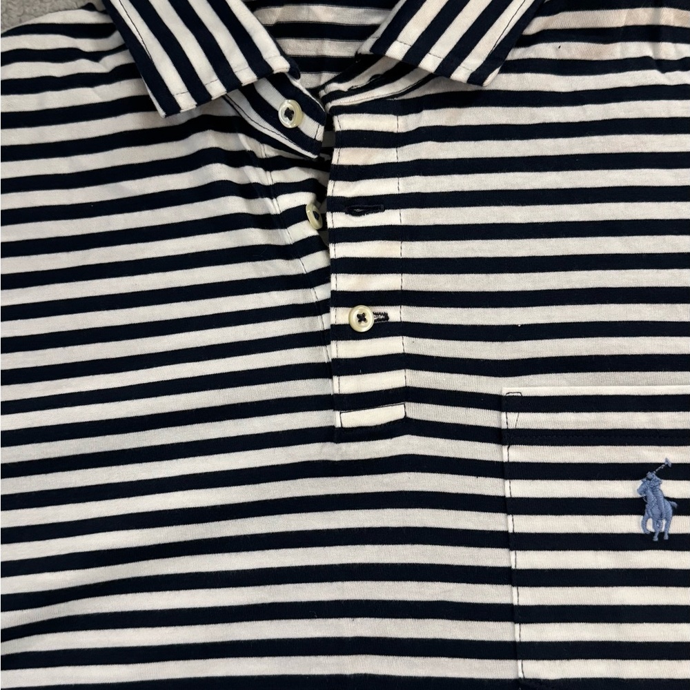 Men’s Ralph Lauren Navy and White Striped Polo